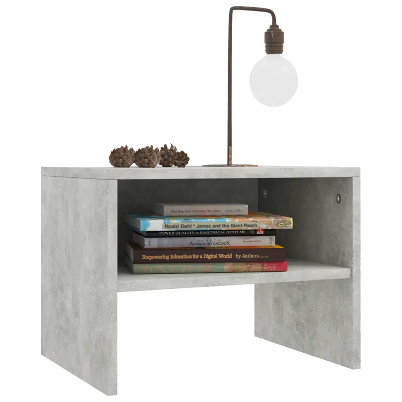 Caryll Bedside Table, Concrete Grey