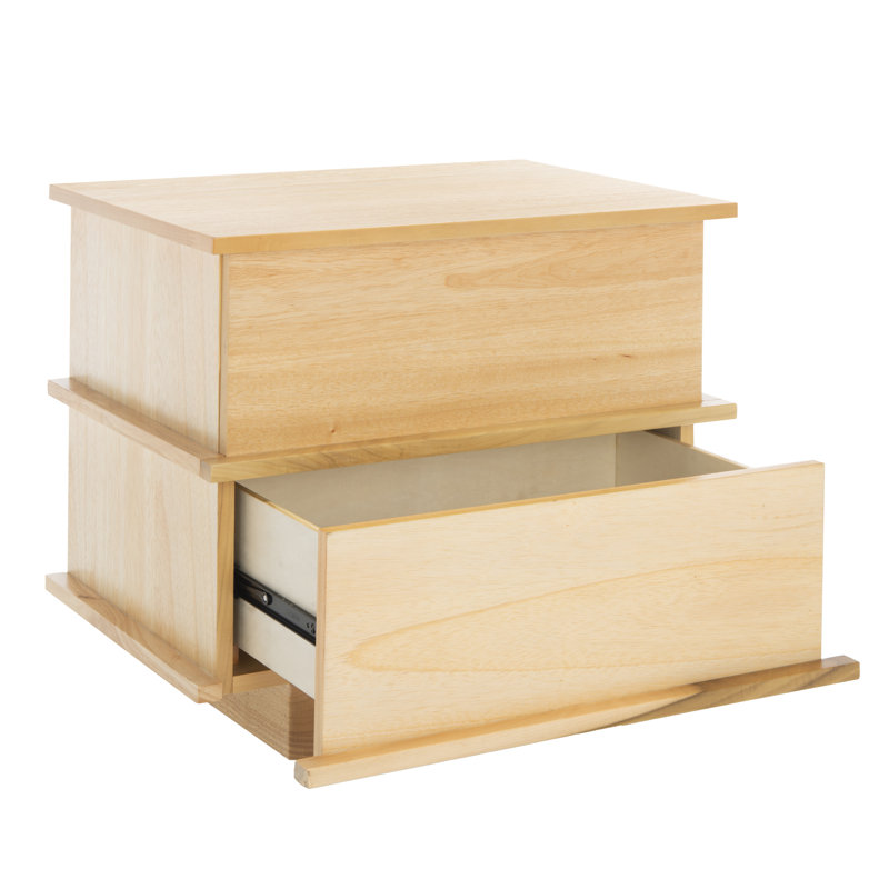 Table de chevet 2 tiroirs Sabastion, Naturel