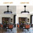 42" 3-Blade Black Ceiling Fan with Lights and Remote Control, 6-Speed Latest DC Motor Ceiling Fan for Living Room, Bedroom-1047938320