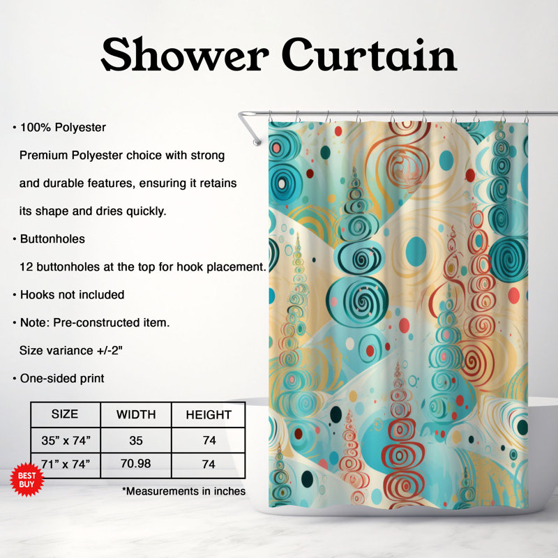 Rideau de douche Brilliant Tree - Premium, H 74 po x l 71 po