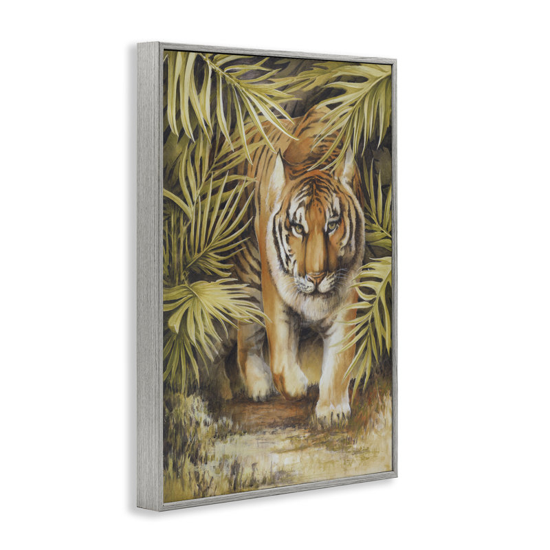 Tigre rôdant à travers les feuilles, estampe numérique de Cloverfield & Co., Estampe numérique Farmhouse, H 18 po x l 12 po