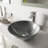 Giovanni Giovanni Round Glass Vessel Bathroom Sink with Faucet-99535952-99535950