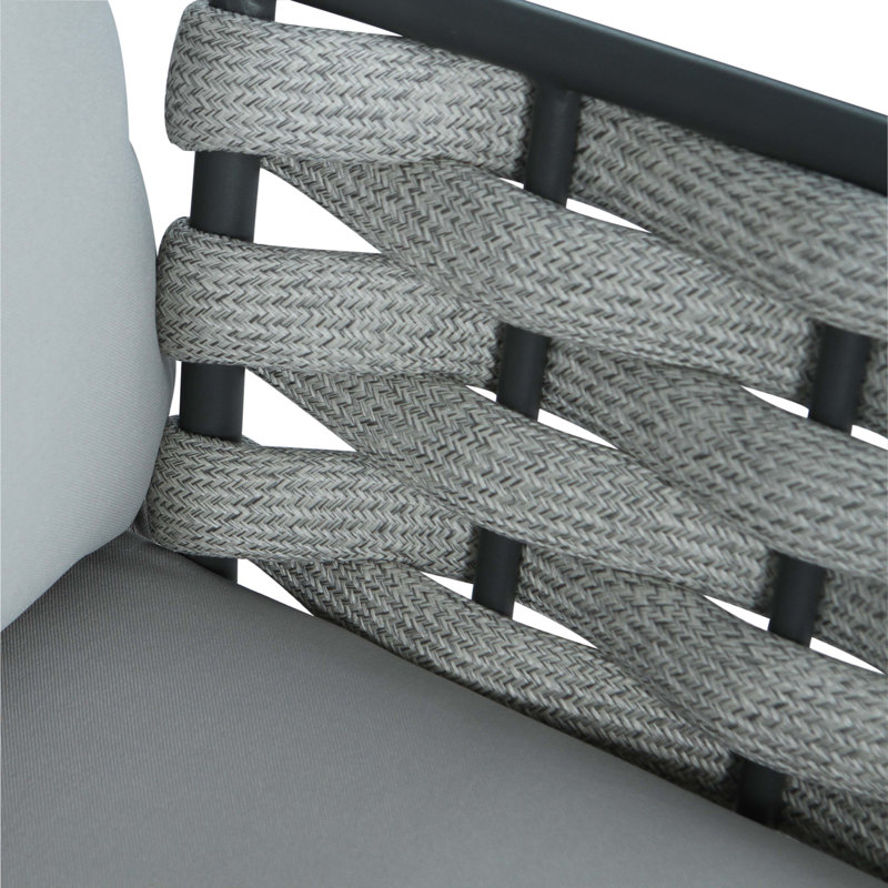 Causeuse et table en acier Mariano, Gris, Gris