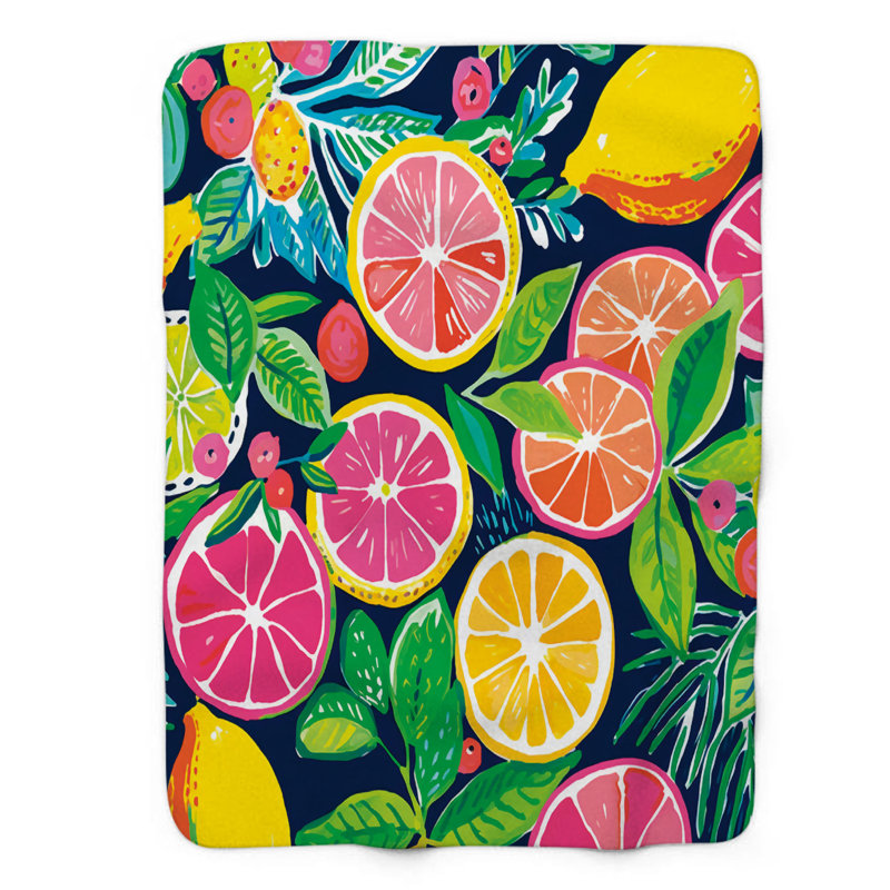 Tropical Bounty - couverture en sherpa de qualité supérieure 1 pièce, Grand lit