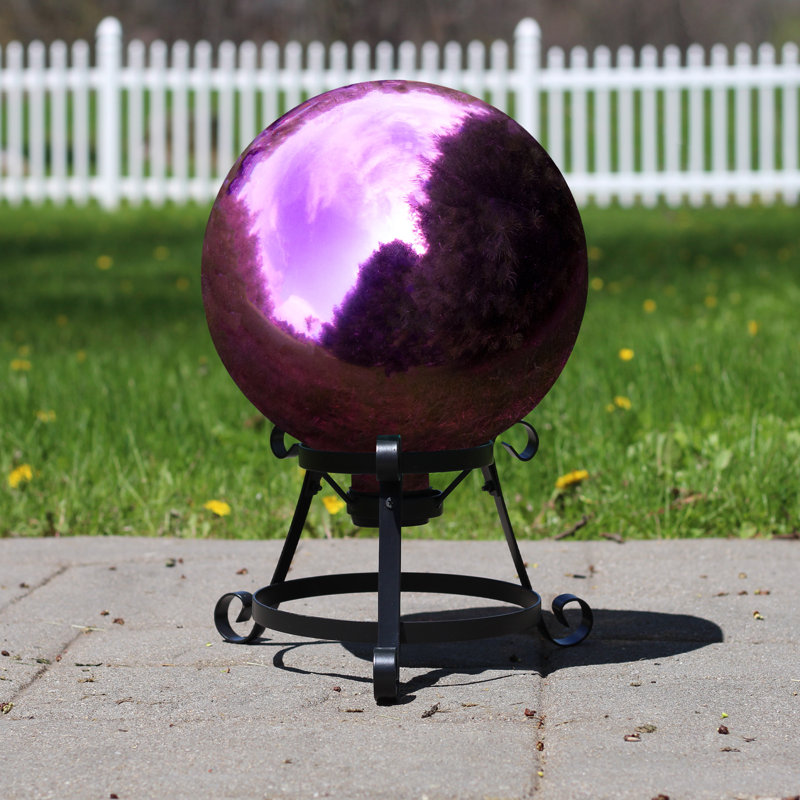 Balle de jardin extérieure brillante 10 po, Mauve