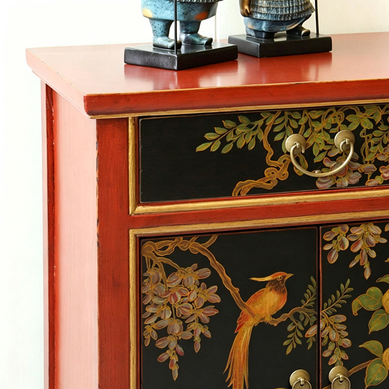 Armoire d'entrée Mid-Century en bois massif