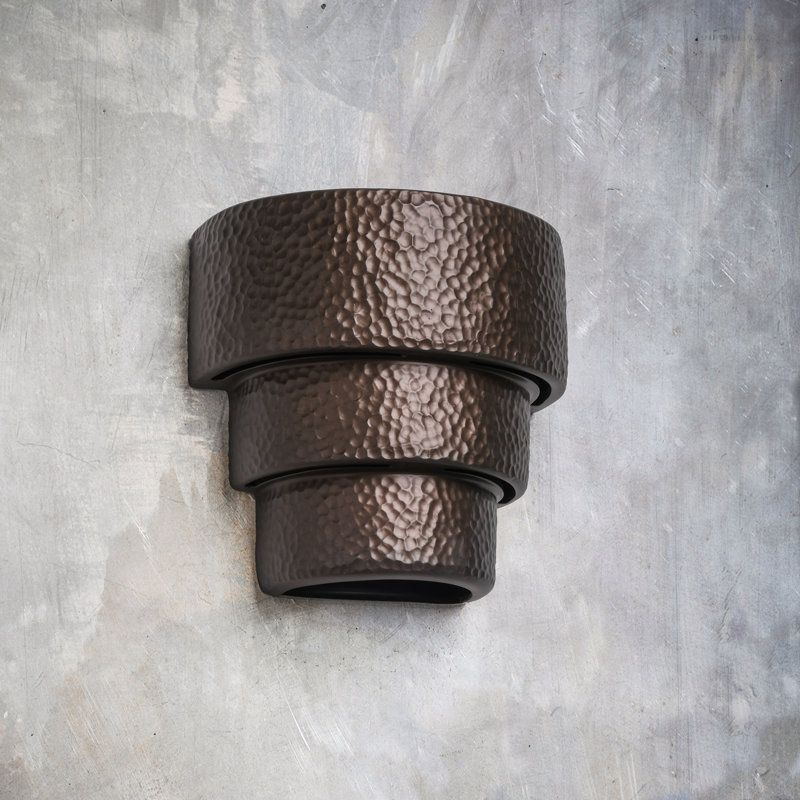 Hisae Ceramic Outdoor Wall Light, LED Bulb Included, Rubbed Bronze