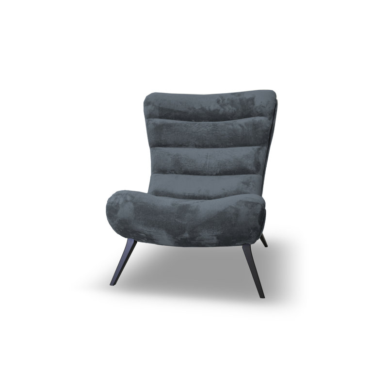 Owlswick Upholstered Swivel Slipper Chair, Dark Grey