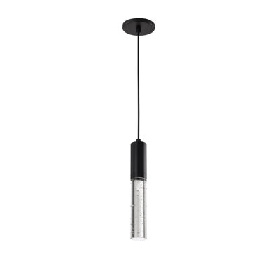 Lacey 1 Smart LED Pendant RGB/TW Starfish Enabled Matte Black with K9 Bubble Crystal