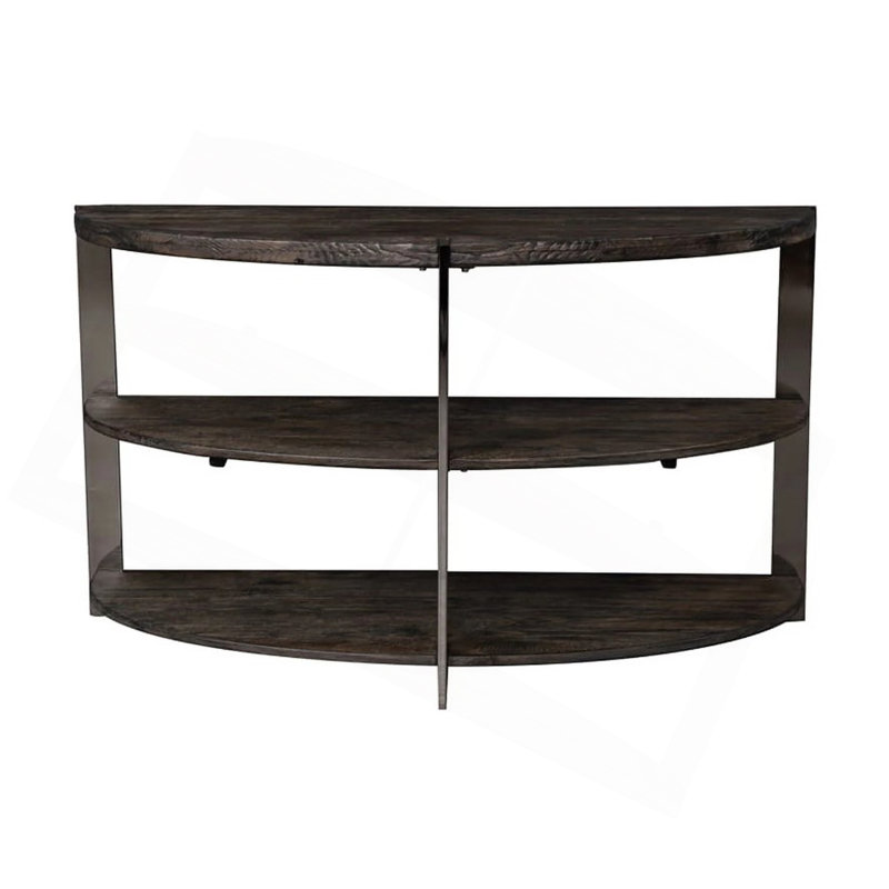 Console demi-lune avec 2 tablettes ouvertes