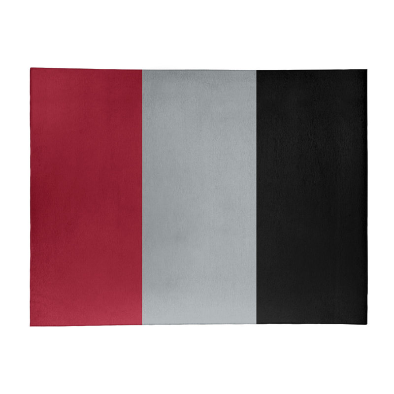 Tapis en polyester à rayures en poly-football atlanta, Rectangle 9 pi x 12 pi