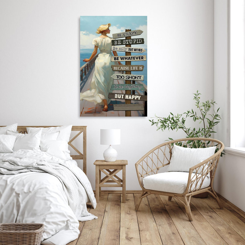 «Be Crazy Be Stupid On», impression sur toile, H 14 po x l 11 po x P 1,25 po