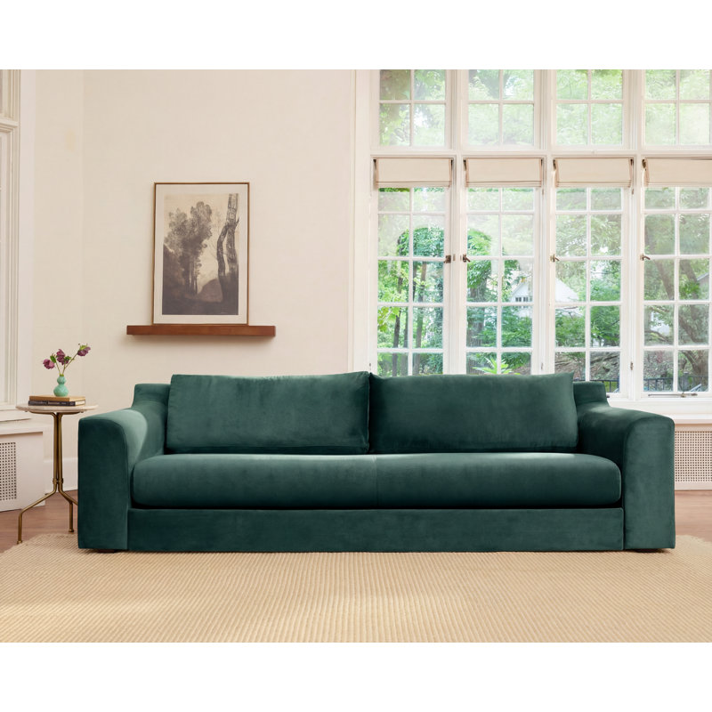 Elevate Sofa 96", Cornflower Recycled Velvet