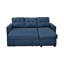 Blue L-Shaped Sectional Couch, Convertible To Sleeper, 3 For Small Living Sectional, , Conservatory-151857173