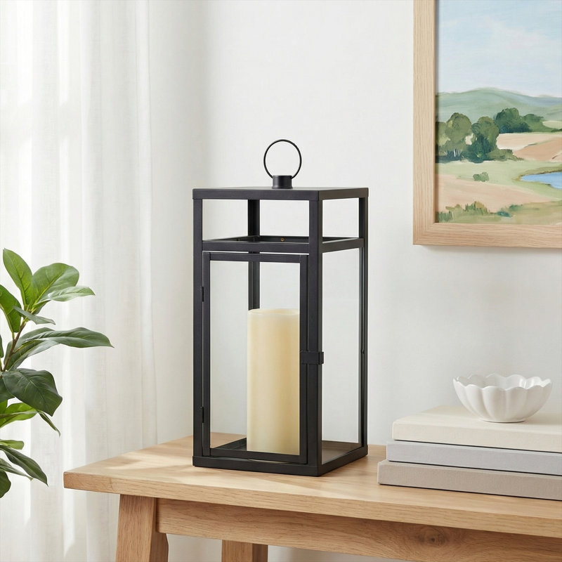 Bainsby 20'' H Solid Wood Floor Lantern