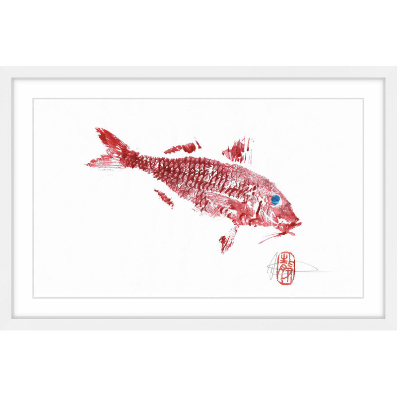« red mullet », reproduction d’art encadrée, H 30 po x l 45 po x P 1,5 po
