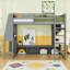 Lit mezzanine avec bureau, rangement et lumière DEL-772085354