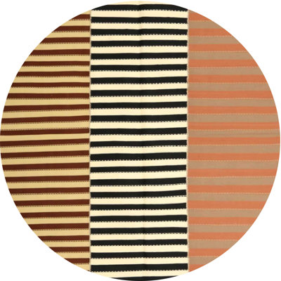 Tapis contemporain orange / brun / vert