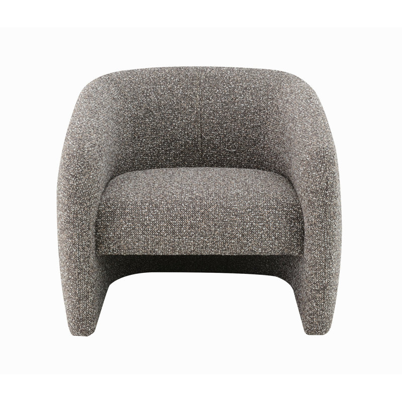 Fauteuil d'appoint en tweed brun et gris Livia
