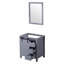 Meuble-lavabo gris foncé 30 po x 22 po avec miroir inclus 28 po - Armoire assemblée-339236267