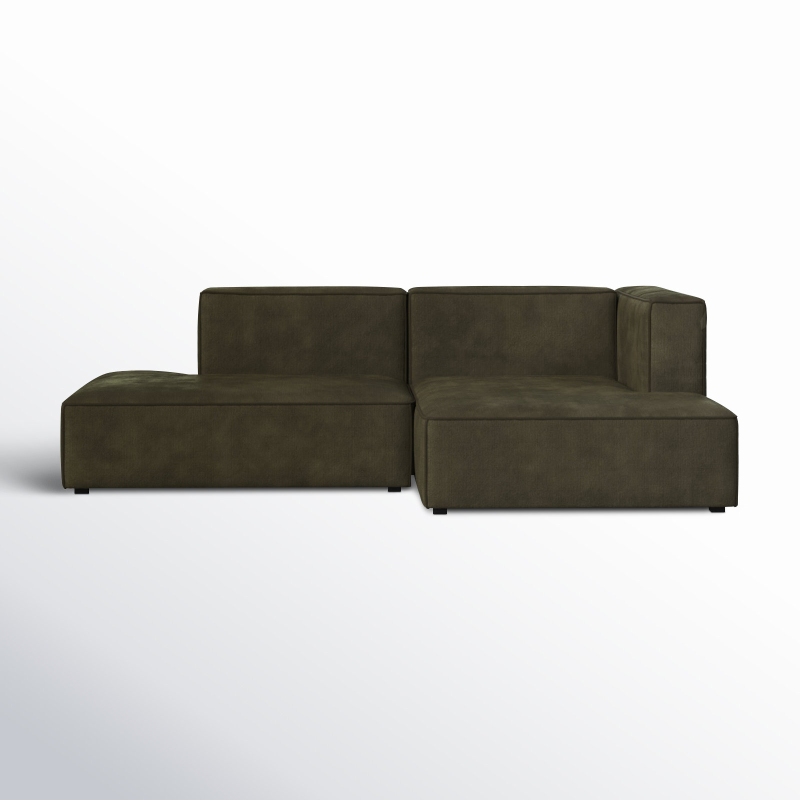 Shonnard Sectional, Olive Green Performance Corduroy, Right Hand Facing
