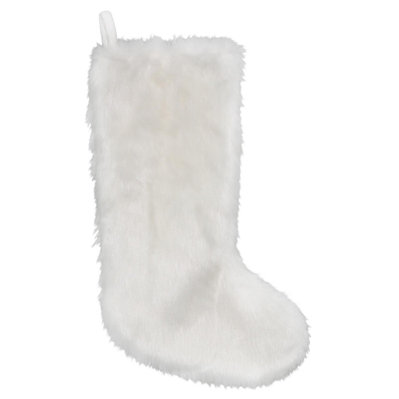 Chaussette de Noël 19 po blanche