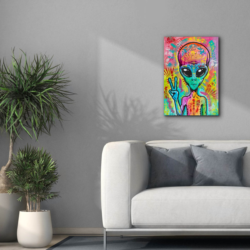 " Alien Peace Fingers " Print, 26" H x 18" W x 0.75" D
