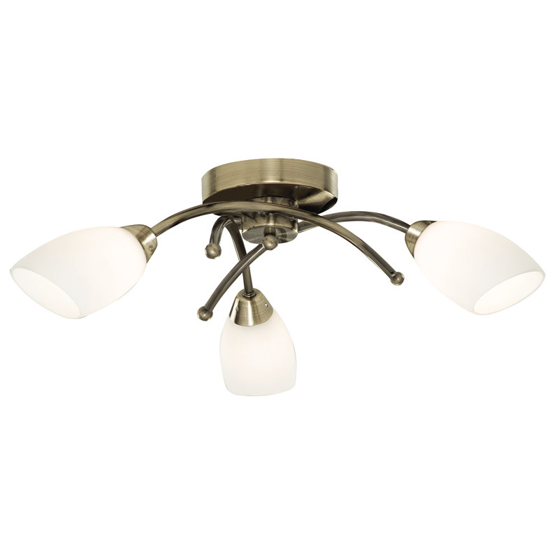 Kiantone Semi Flush Mount, Antique Brass