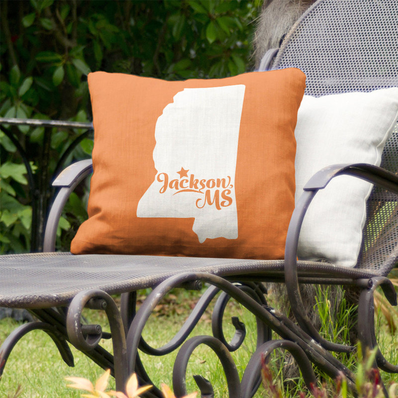 Coussin décoratif d'intérieur/d'extérieur, Jackson, 16 po x 1 po, Orange