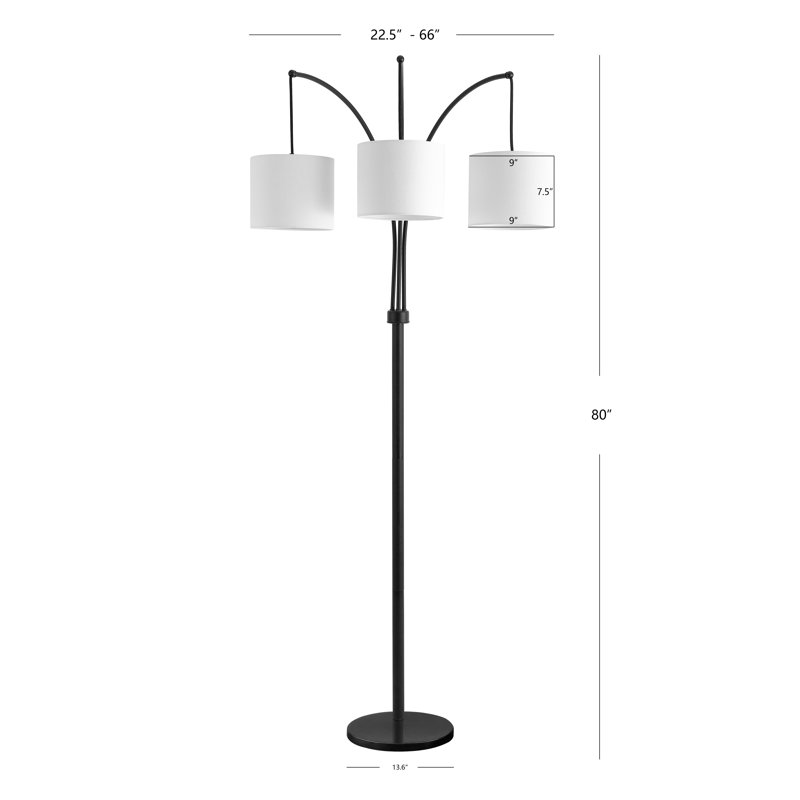 Villacorta 80.5'' Black Tree Floor Lamp