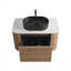 Meuble-lavabo Erba de 30 po avec lavabo, armoire murale en chêne miel avec porte-serviettes gratuit, lavabo simple en céramique rayé ovale noir, sans drain et robinet, pré-assemblé-1117559115-1117559117