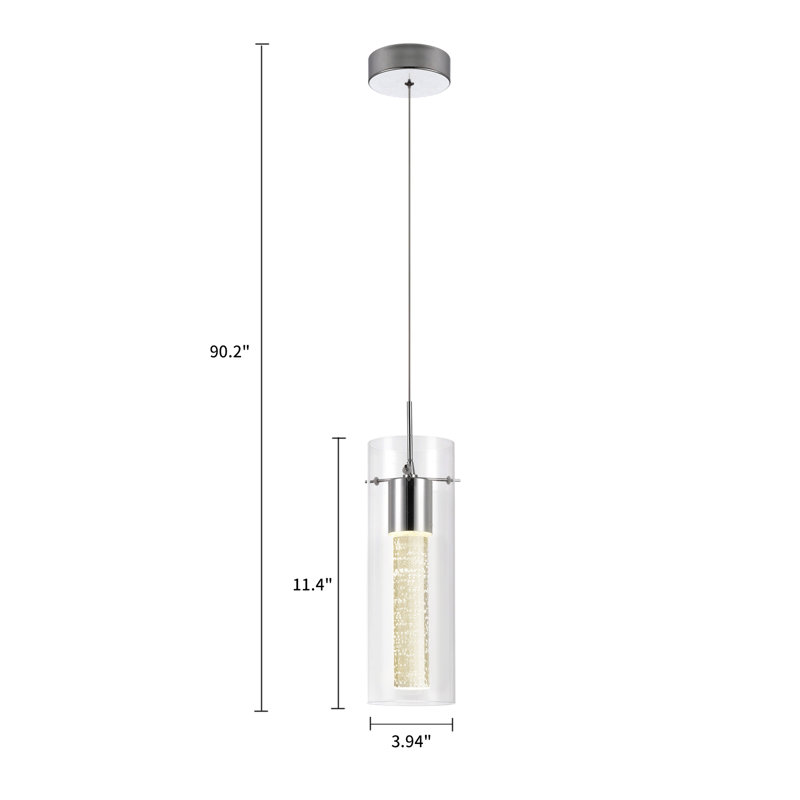 Luminaire suspendu cylindrique à 1 lumière DEL Ladue