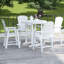 Ensemble de 2 chaises de bar avec accoudoirs Hips, convenant à la pelouse, à la cour arrière - chaise blanche avec accoudoirs, de 2