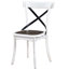 Chaises d'appoint de salle à manger rustiques et modernes (2), design, dossier en bois massif et métal, chêne foncé antique / blanc, P 21,22 po x l 20,66 po, H 34,65 po, chaise polyvalente et pratique 2 pièces, finition, blanc