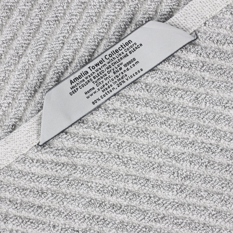 Platinum Cotton Blend Diagonal Ribbed 6 Piece Hand Towels Set
