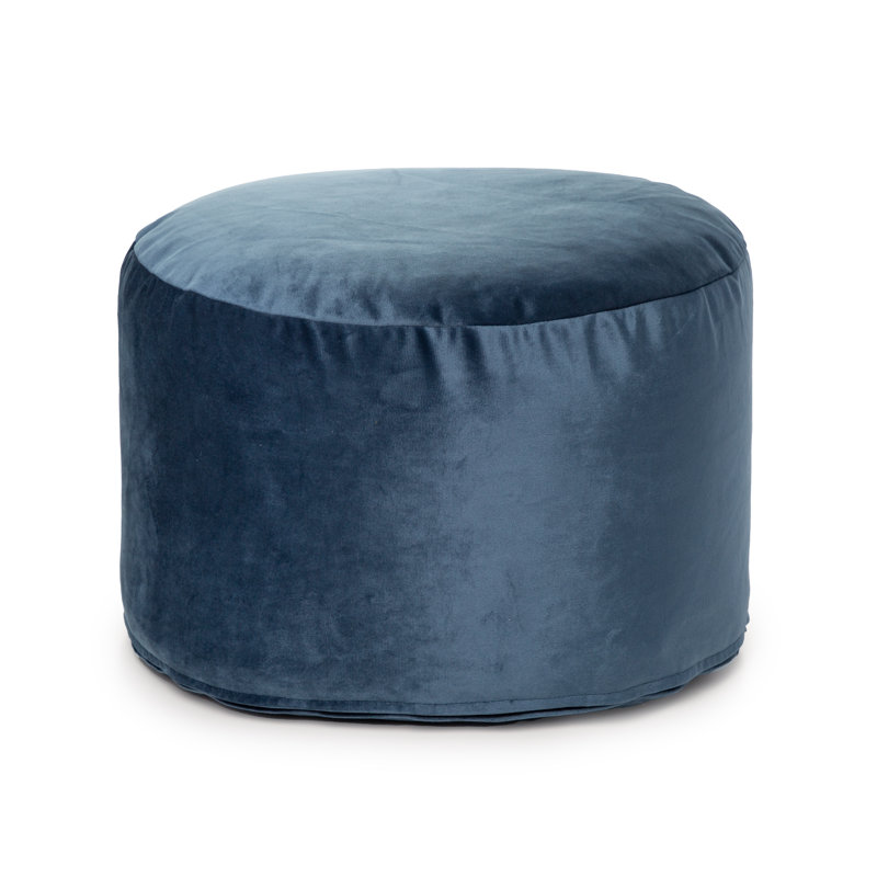 Franka Velvet Ottoman, Navy Velvet