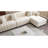 L-Shape Sectional Sofa With Deep Tufted Velvet Upholstered Right Chaise Modular Sofa  Beige