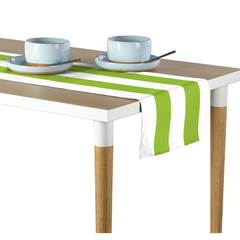 Lime Striped Table Runner 72" x 12", 72" L x 12" W, Lime