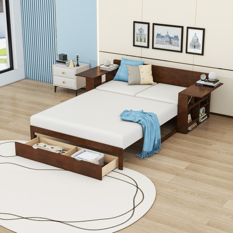 Daybed with Desk, Drawers and Side Table, Full/Double, Espresso