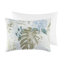 Édredon en coton avec coussins décoratifs, bleu, très grand, imprimé tropical, surdimensionné lavable, coussin décoratif carré bleu, facile d'entretien