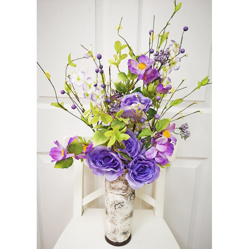 WPL1121 Silk Rose Arrangement, Purple
