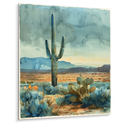 Cactus vert et gris, désert, rêve I - art mural floral cactus
