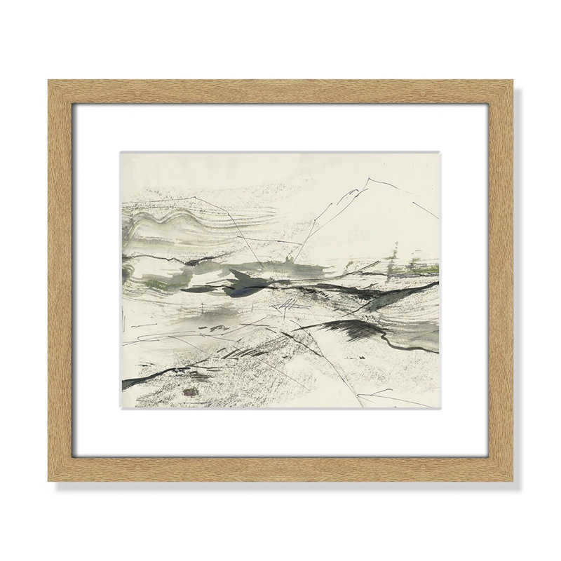 " Green Sketches " by PI Studio, Blanc, Cadre naturel encadré, H 13 po x l 15 po x P 1,25 po