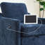 Fauteuil pivotant - chenille avec chargement USB et rangement caché (bleu marine)-1302040275