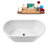 55" Streamline Soaking Glossy White Freestanding Tub and Tray With Internal Drain-101413048