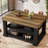 Kitchen Island With Storage Shelves, 55 Inch Kitchen Shelf With Large Worktop, Stable Wooden Structure, Farmhouse Style-1666183310