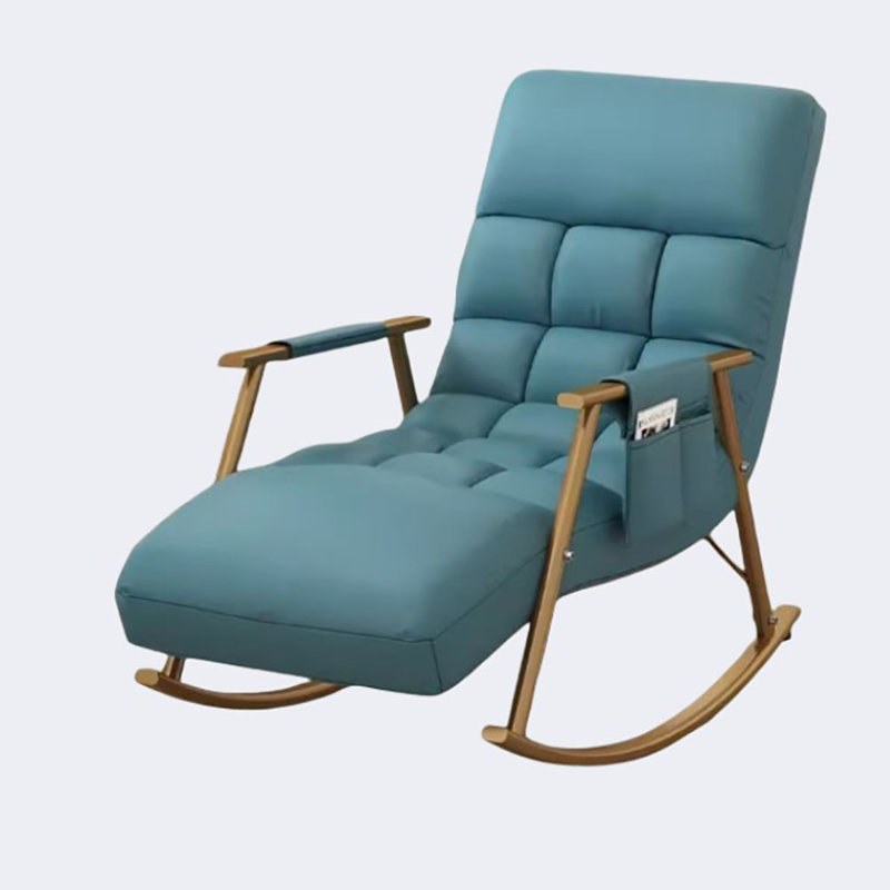 Chaise berçante française, Bleu, Or
