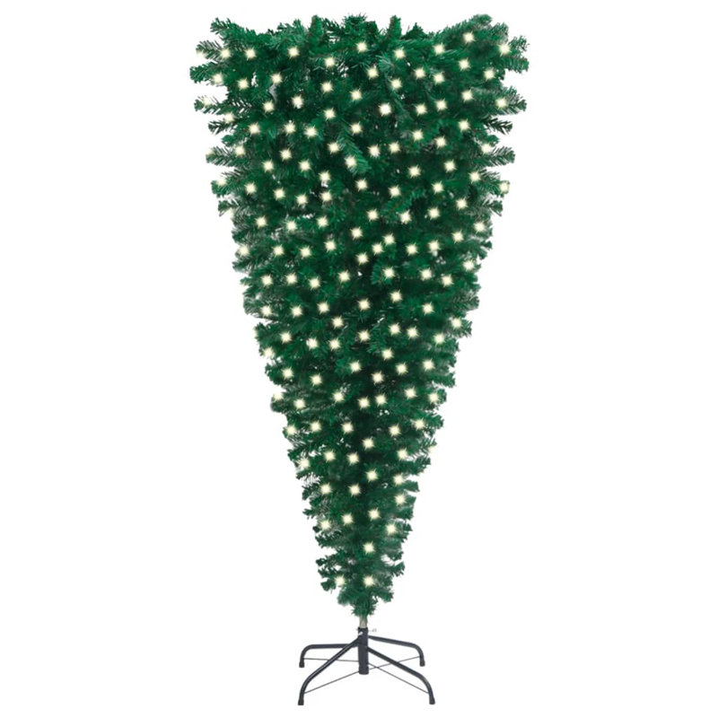 Arbre de Noël artificiel à l'envers avec lumières DEL vert, 7'