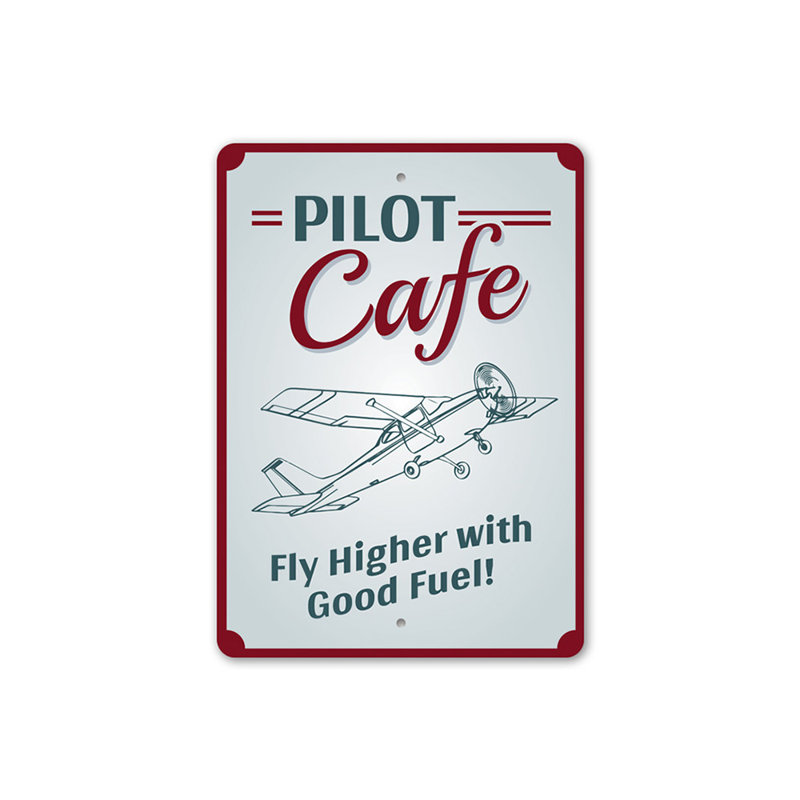 Enseigne pilote en aluminium, H 14 po x l 10 po x P 0,04 po
