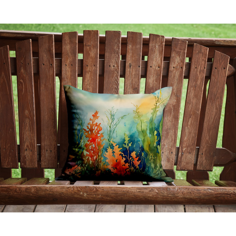 Nautical Other/No Pattern Outdoor Throw Pillow, 14"H x 14"W